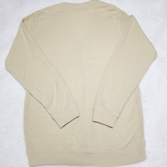 Sold Vintage Arnold Palmer Knitted Beige Cardigan w/ Umbrella Embroidery - Picture 2 of 4